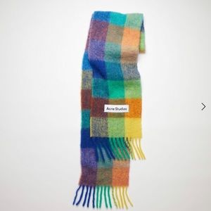 Acne Studios Large Check Scarf - Blue/Orange/Green - 100% Authentic